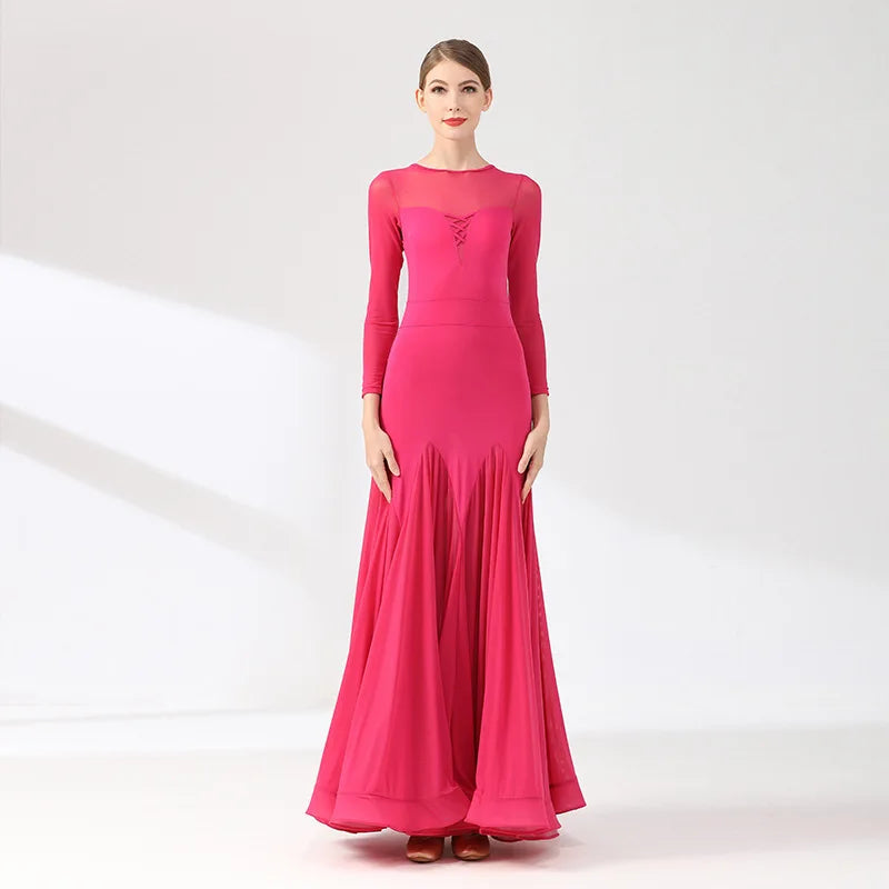 Ballroom Dance Performance Dresses Women Simple Style Waltz Dancing Wear Adult Elegant Ballroom Competition Social Dancing Dress