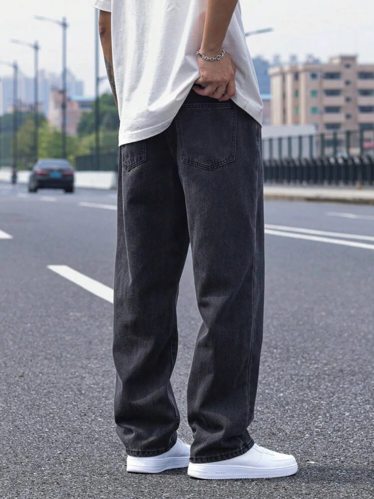 2025 New Men's Casual Long Jeans, Classic Men's Straight-Leg Jeans & Wide-Leg Jeans, Solid Color