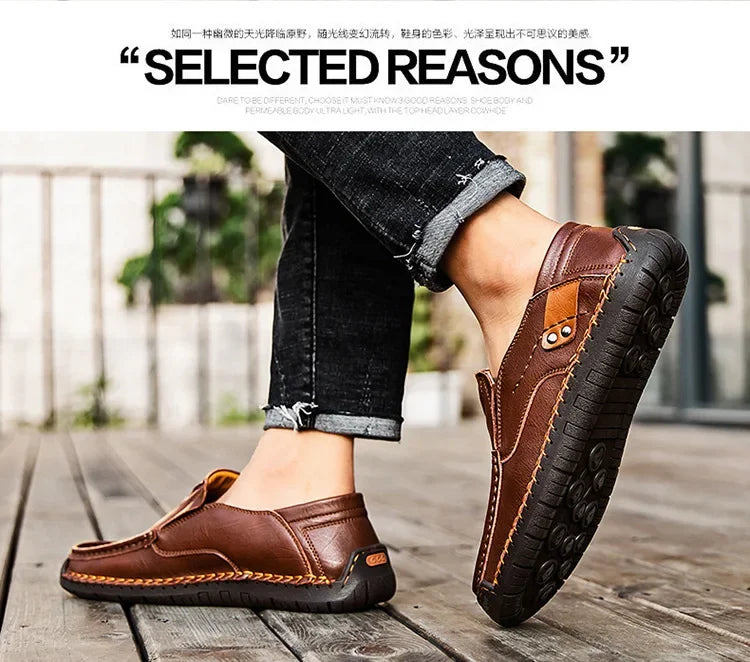 Mens Loafers Breathable Slip on Italian Driving Shoes Chaussure Homme Genuine Leather Men Handmade Casual Shoes