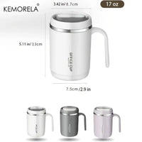 Insulated Stainless Steel Tumbler 17oz - Large Capacity Travel Mug with Lid & Straw,304 Vacuum Cup for Hot/Iced Coffee Leakproof