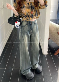 Casual Loose Jeans Wide Leg Flared Trousers High Waist Comfort Stretch Denim Pants for Women Fashion Trend  Women's jeans