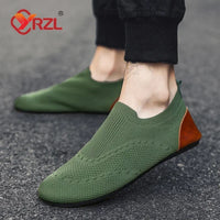 YRZL 2024 Knitted and Leisure Men Shoes Light Loafers Men's Shoes Flats Bottom Driving Walking Male Shoe Slip on Lazy Man Shoes