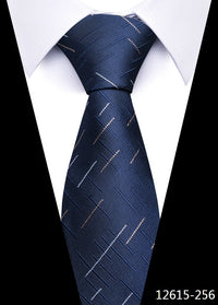 Newest Style 8 cm Necktie Man Blue Golden Striped Wedding Accessories Performance Tie Men Necktie Gravatas Fit Business