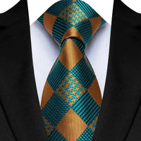 Luxury 8CM Mens Ties Plaid Checks Stripes Classic Business Necktie Jacquard Woven Neck ties For Men Groom Wedding Party Neckwear
