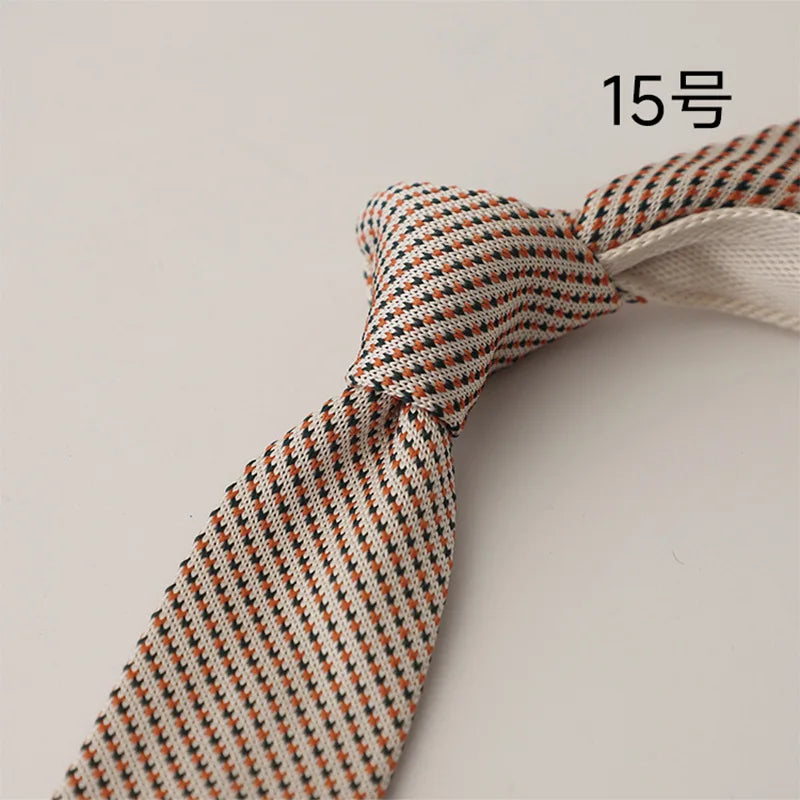 2025 New Striped Blue Neckties For Men Casual 6CM Narrow Ties Creative White Dots Neck Tie Wedding Party Accessories Cravat Gift