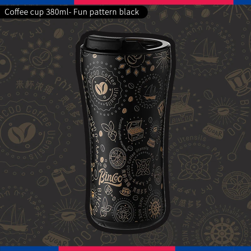 380ml Insulated Coffee Mug Stainless Steel Tumbler Water Thermos Vacuum Flask Mini Water Bottle Portable Travel Mug Thermal Cup