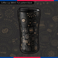 380ml Insulated Coffee Mug Stainless Steel Tumbler Water Thermos Vacuum Flask Mini Water Bottle Portable Travel Mug Thermal Cup