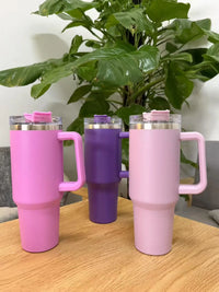 40oz Stainless Steel Insulated Water Bottle With Handle Drinking Cups Keeps Cold Tumbler With Lid Straw Mug for Summer Outdoor