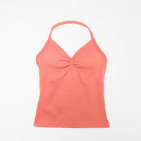 NCLAGEN Gym Longline Strappy Top Women Seamless Yoga Tank With Removable Pads V Neck Workout Clothes Sports Running Fitness Vest