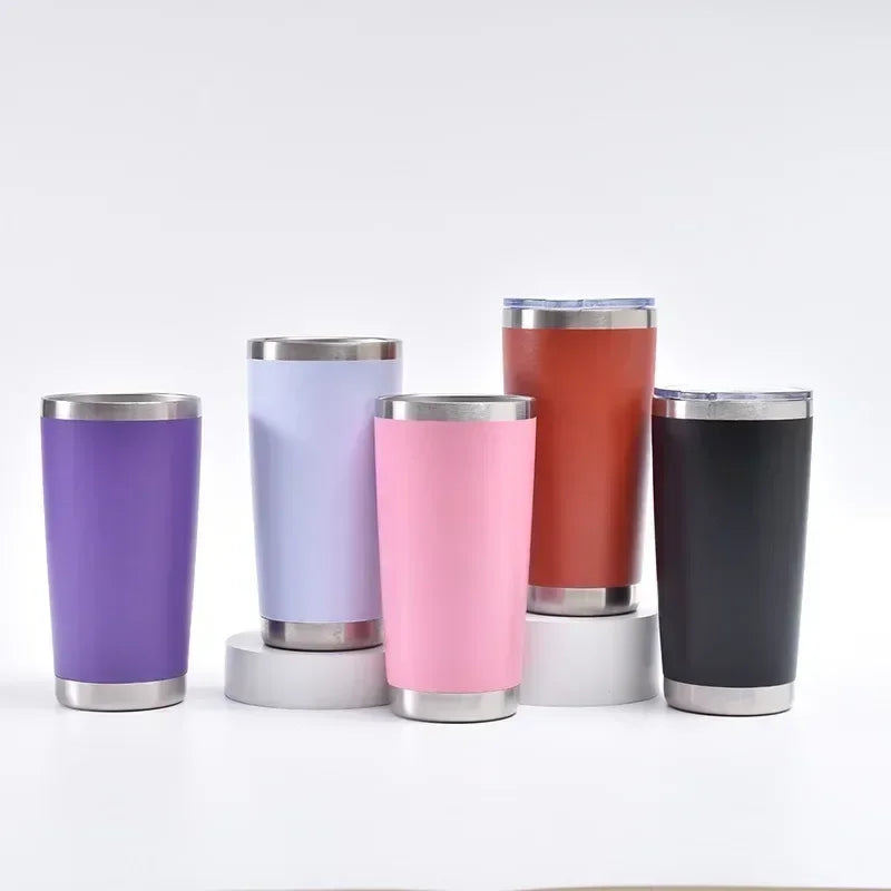 20oz High Color Double Layer Stainless Steel Insulated Cup Car Cup Ice Cream Cup Beer Cup Outdoor Portable Water Cup