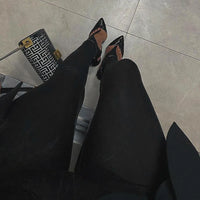 Fashionable winter black high waisted tight Y2K women's pants sexy shiny casual club 2025 tight pants