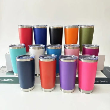 20oz High Color Double Layer Stainless Steel Insulated Cup Car Cup Ice Cream Cup Beer Cup Outdoor Portable Water Cup