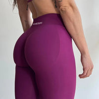 2025 Bum Shaping Leggings Impact Women Seamless Sports Yoga Pants Low Ribbed Band Gym clothes Fitness Workout Scrunch Butt Tight
