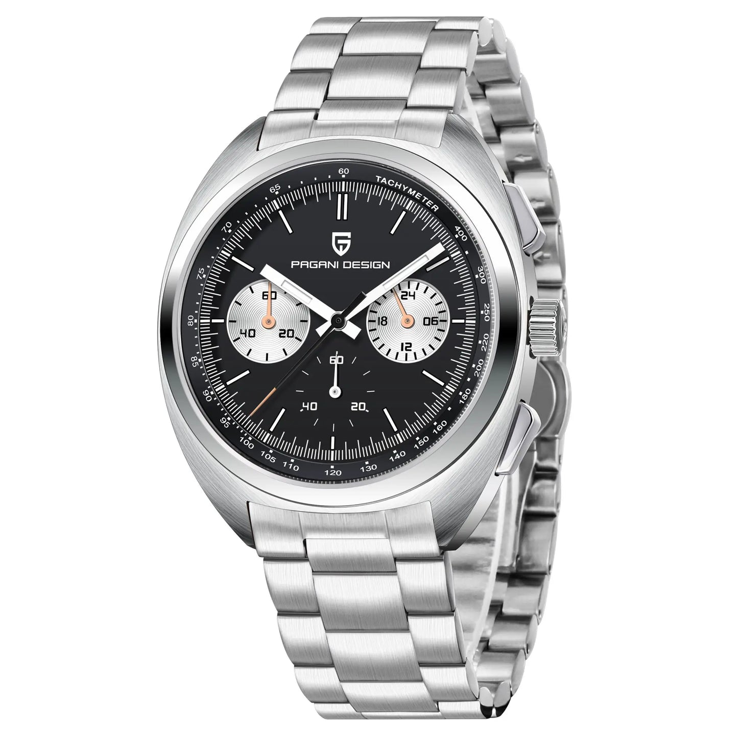 PAGANI DESIGN 2024 Retro Luxury Men's Watches Sports Chronograph VK63 Quartz Watch For Men AR Sapphire Waterproof Leather Clock