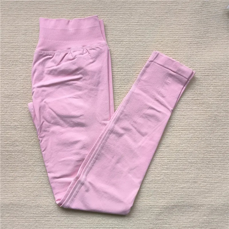 Seamless Sporty Leggings High Elastic Yoga Leggings Fitness Pants Butt Lifting Tights Tummy Control Squat Proof Workout Tights