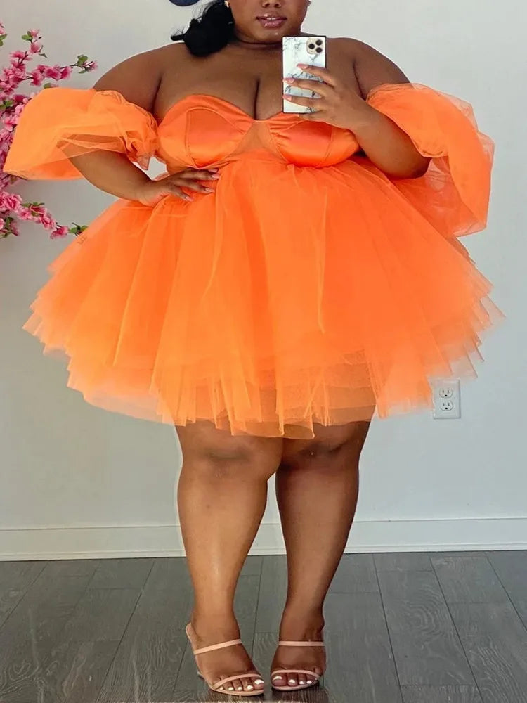 Wmstar Plus Size Party Dresses Women 5xl Sexy V Neck Mesh Elegant Birthday Outfits Mini Dress Summer 2022 Wholesale Dropshipping