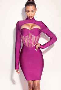 Bandage Long-Sleeved Sexy Lace Evening Wear