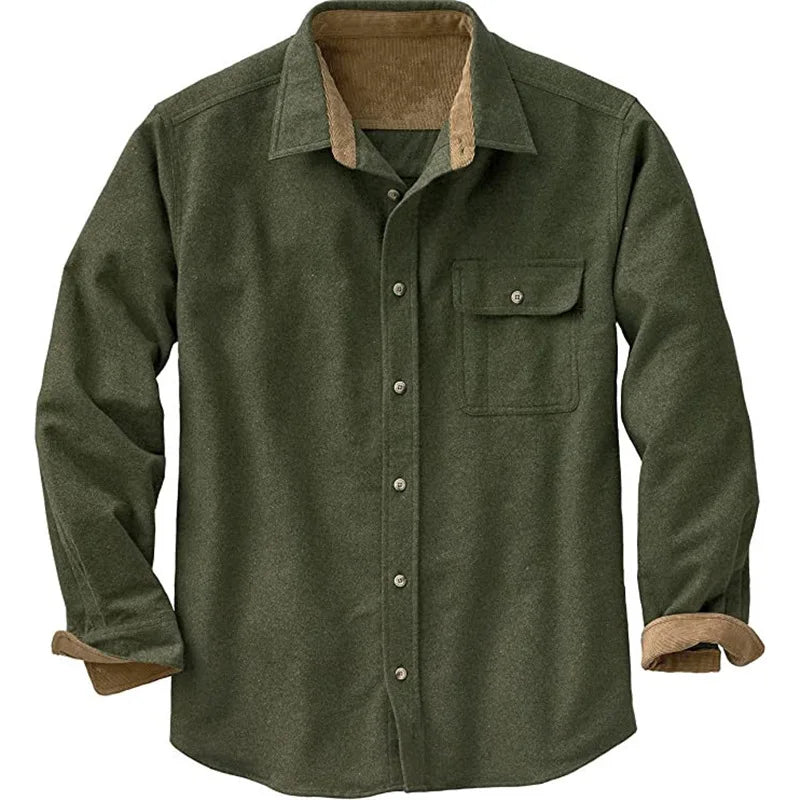 Mens Shirt Jacket Long Sleeve Casual Button Up Outwear 2025 Spring Autumn Lightweight Loose Fit Coat Men's Retro Jacket