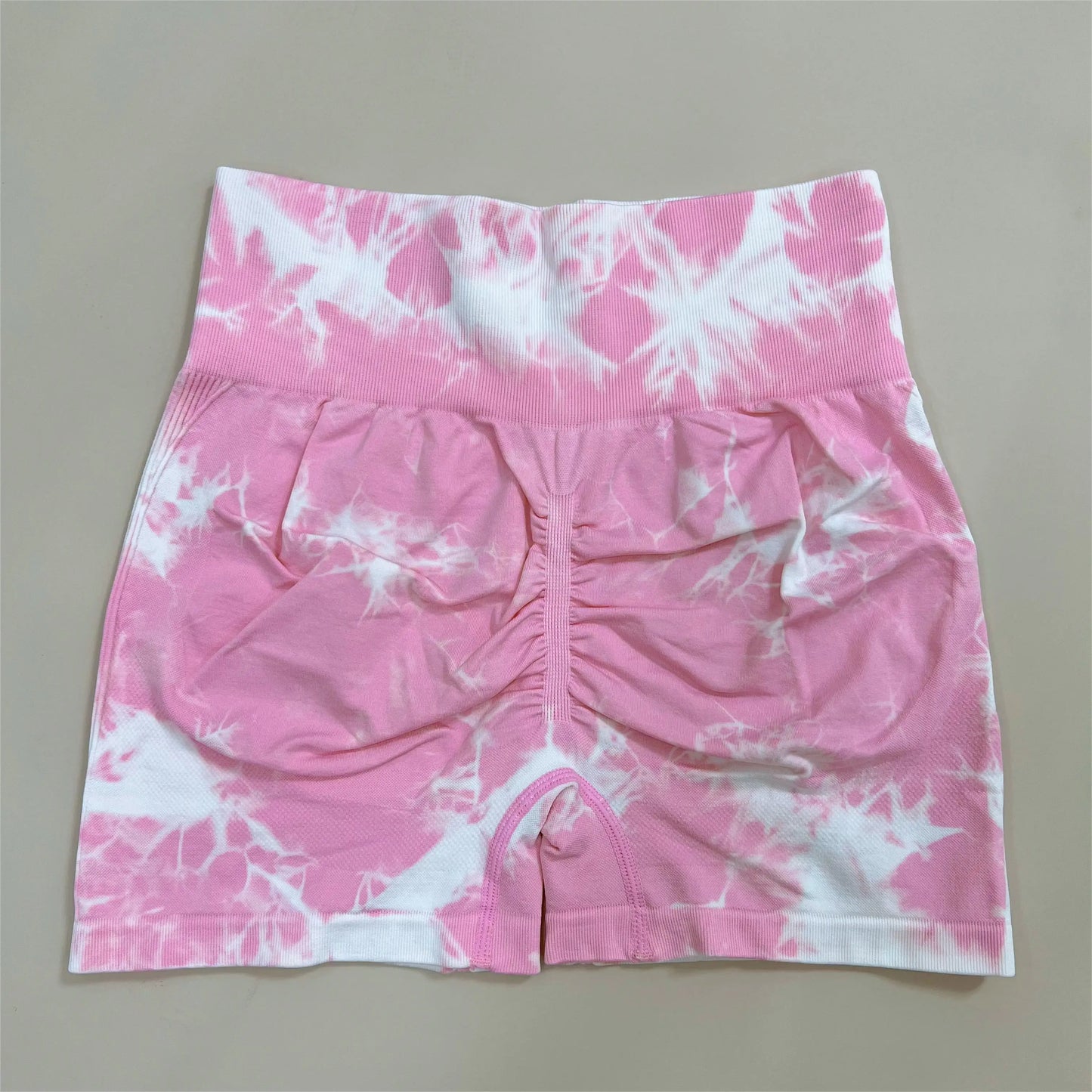 Women Gym Tie Dye Scrunch Shorts Fitness Seamless Nylon High Waist Sports Leggings Stretch Yoga Pants Workout Running Tights