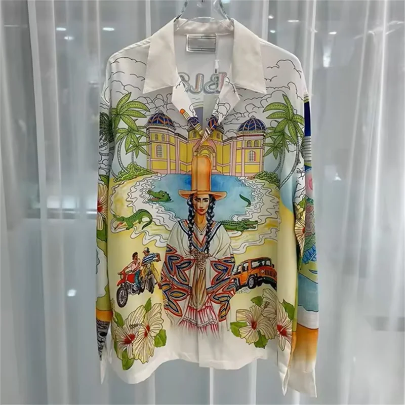 2025 men's printed T-shirt, men's and women's long sleeved shirt, 100% polyester fiber, fashionable and comfortable casual men's
