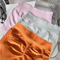 TEVEO Leggings Leggings de yoga sans couture pour femmes Corset taille moyenne collants de fitness hanches à volants Leggings d'