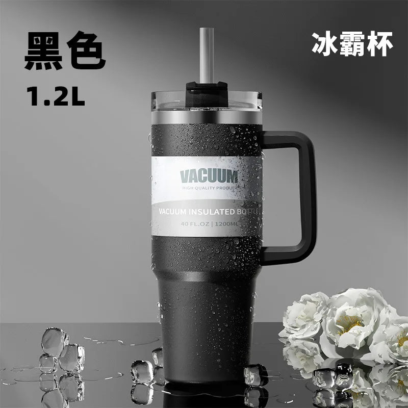 40oz car cup, 304 stainless steel straw insulated cup, ice cream cup, car water cup