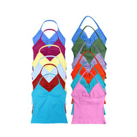 NCLAGEN Longline Strappy Top Sports Women's Yoga Vest With Built In Bra Fitness Top Gym Beautiful Back Running Workout Halter