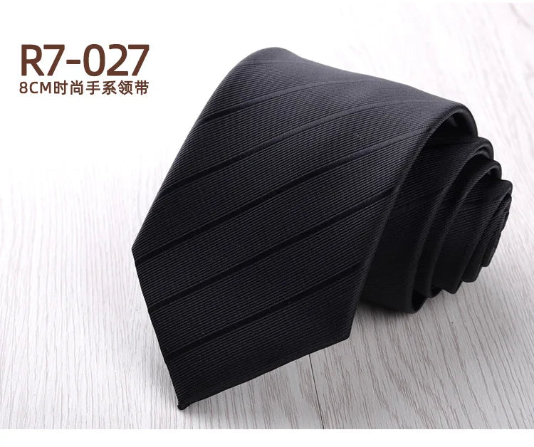 Men's Fashion Silk Tie 8cm Striped Novelty Necktie Blue Green Orange Color Ties For Men Floral Party Ties Wedding Business Gift