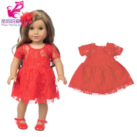 18 Inch Dolls Pink Wedding Dress with Crown for 43cm Baby Doll Dress for 18" American Og Girl Doll Clothes