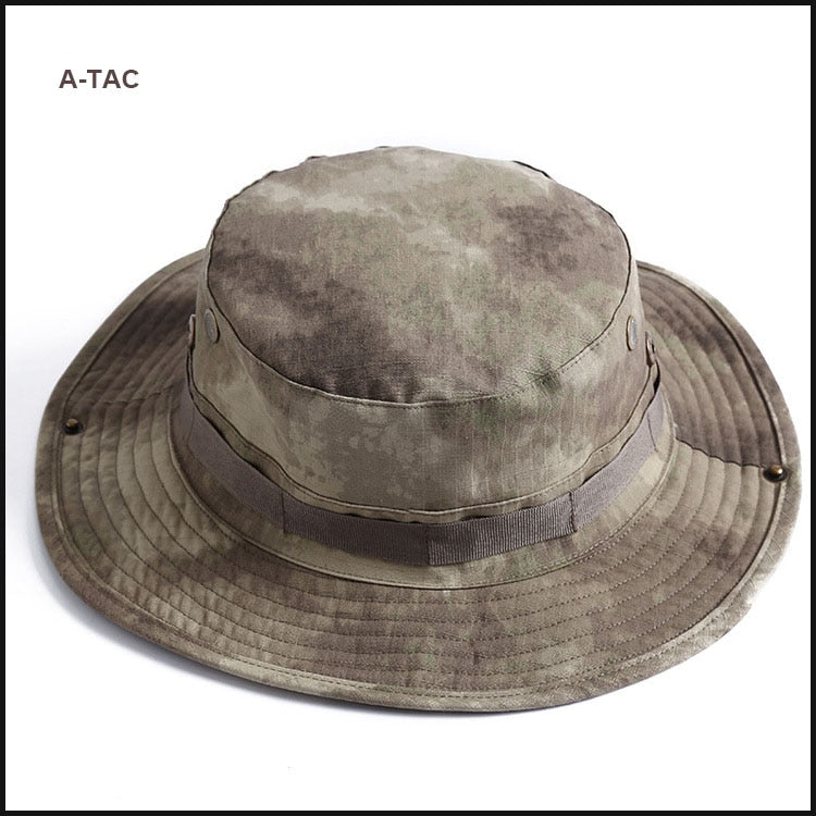 Camouflage Boonie Hat Tactical US Army Bucket Hats Military Multicam  Panama Summer Cap Hunting Hiking Outdoor Camo Sun Caps Men