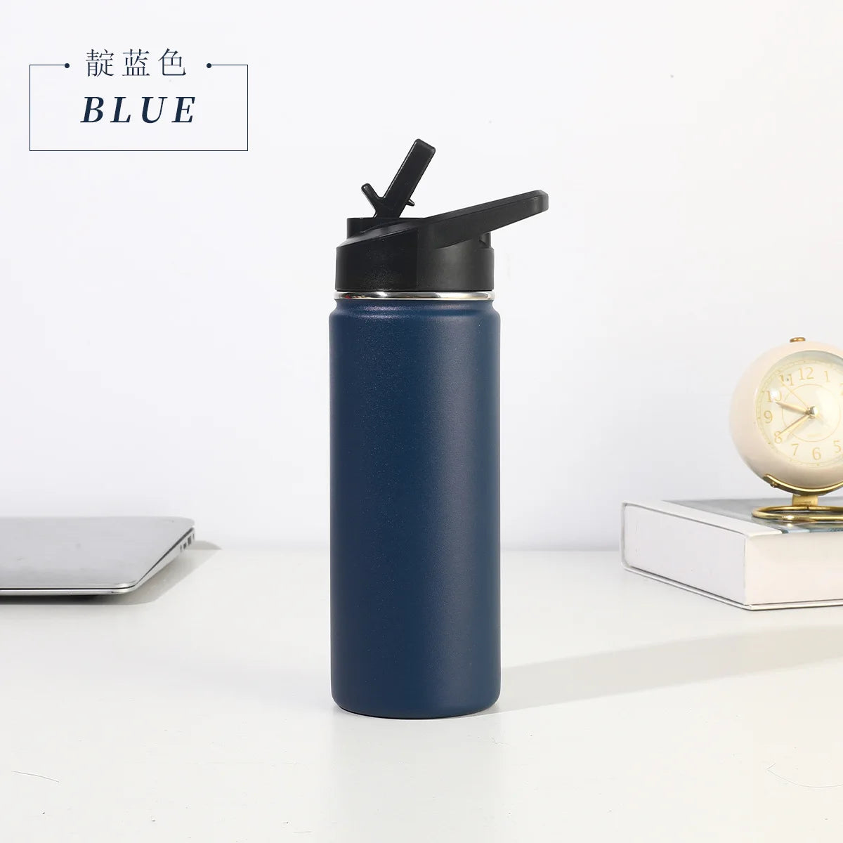 22oz Double Layered 304 Stainless Steel Vacuum Insulated Thermos Sports Water Cup Portable Outdoor Cycling Kettle