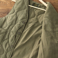 Vintage Amekaji Waistcoat Men Autumn Winter New V-neck Multi-pocket Quilting Vest Military Style Meniscus Cotton Hunting Vest