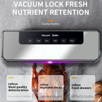 Electric Vacuum Sealer Dry/Wet Food Sealed Packaging Kitchen Food Storage Seal Built-in Cutter Knife