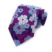 Luxury 8CM Mens Necktie Purple Color Stripes Floral Plaid Solid Dot Ties For Man Groom Neck Tie For Business Wedding Party