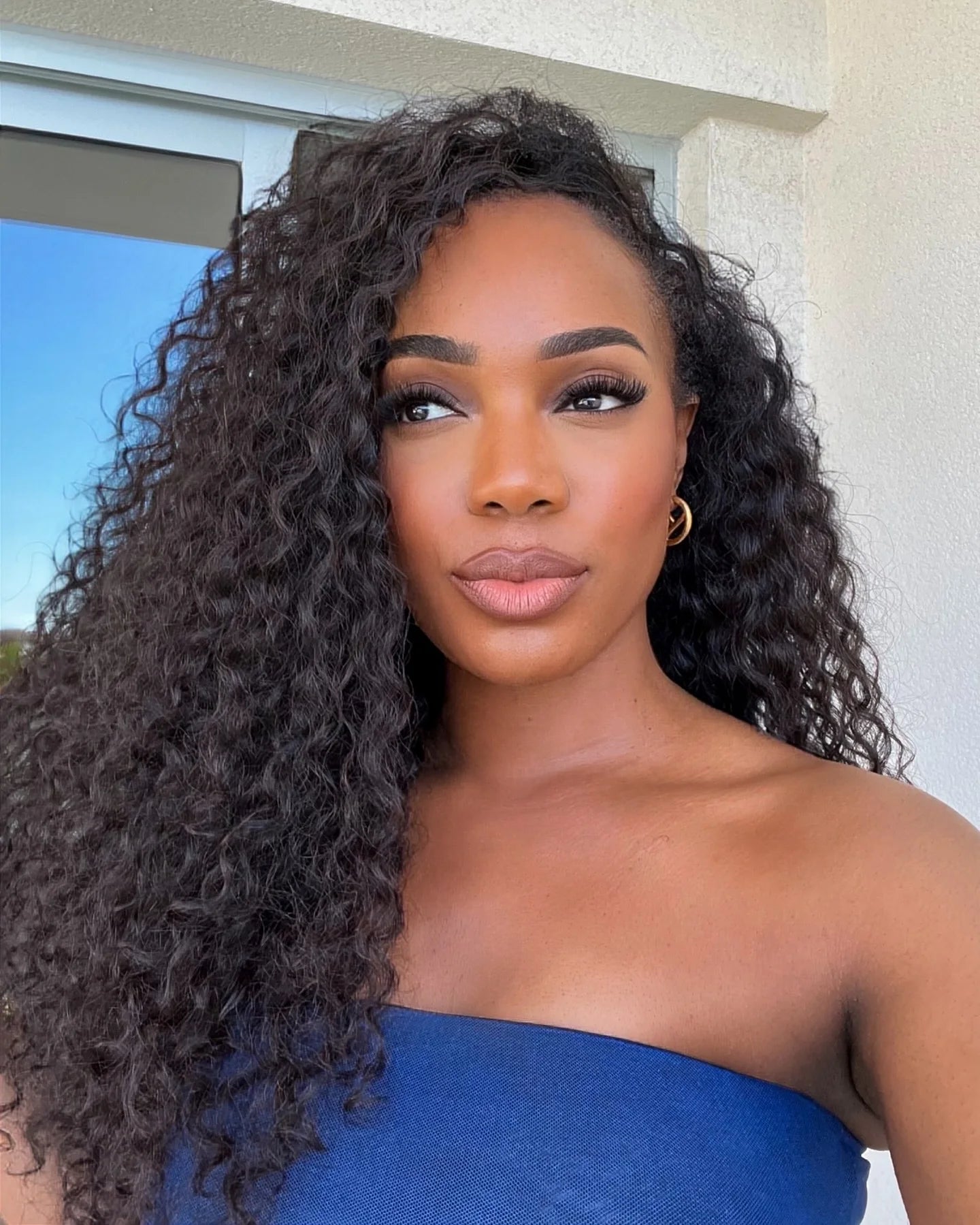 Deep Curly Half Wig Human Hair 200% Density 3 In 1 Half Wigs for Women Drawstring Seamless Flip Headband Wig Beginner Friendly