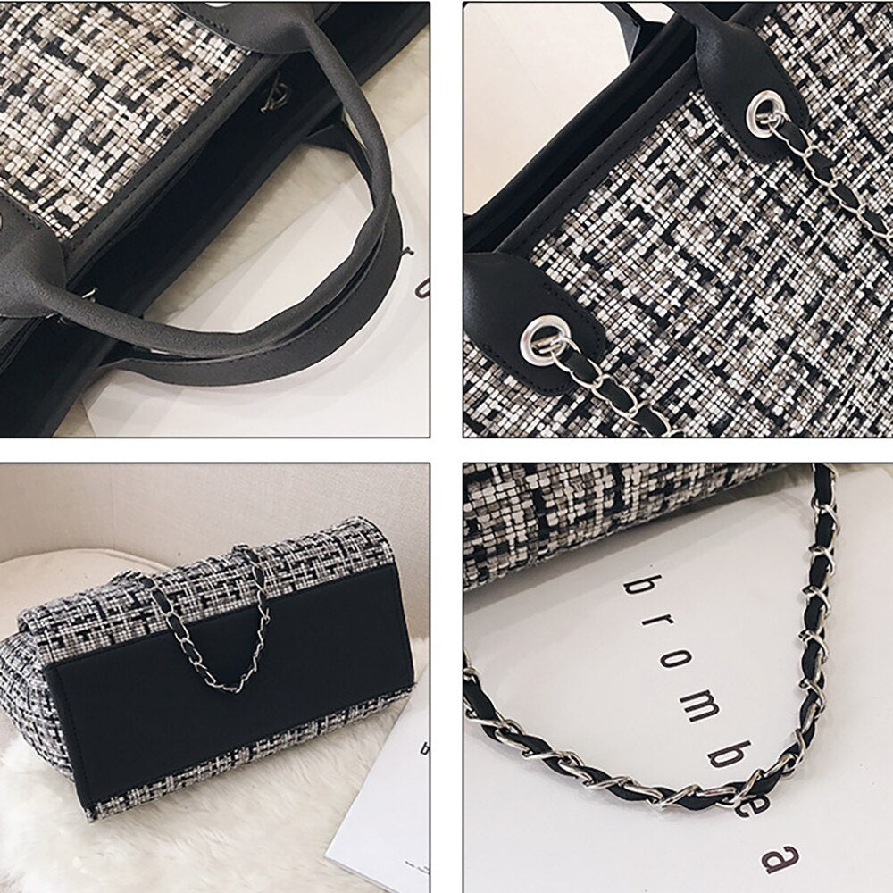 Summer Large Capacity Women Chain Bag Handbags For Female Fashion Shoulder Luxury Designer Tote Ladies Hand Bags Canvas