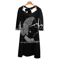 Notorious-Rbg-Ruth-Bader-Ginsburg-Best-Seller Square Neck Dress Cute Loose Print Dresses Elegant Beach Party Dress Notorious