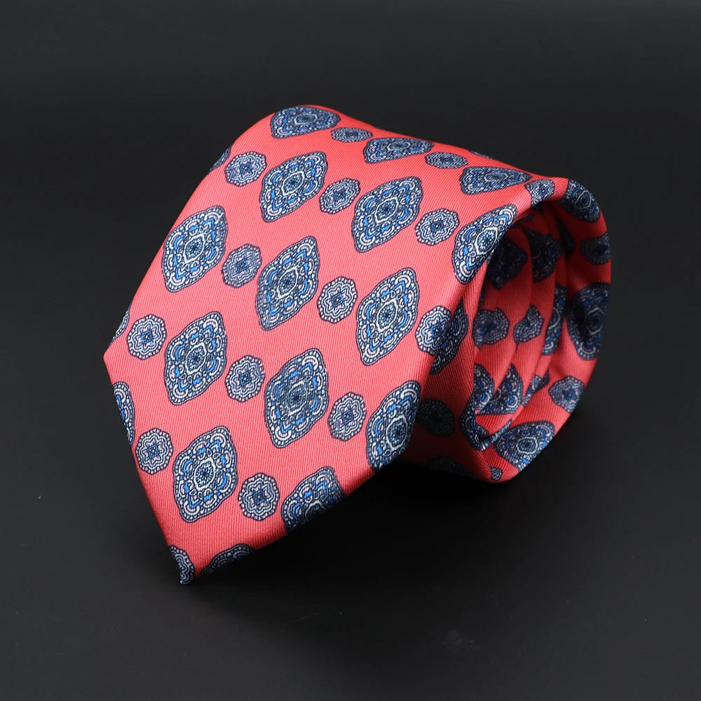Fashion Men's 7.5cm Silk Tie Super Soft Bohemian Style Dot Chic Novelty Red Blue Necktie Suit Shirt Luxury Banquet Accessories