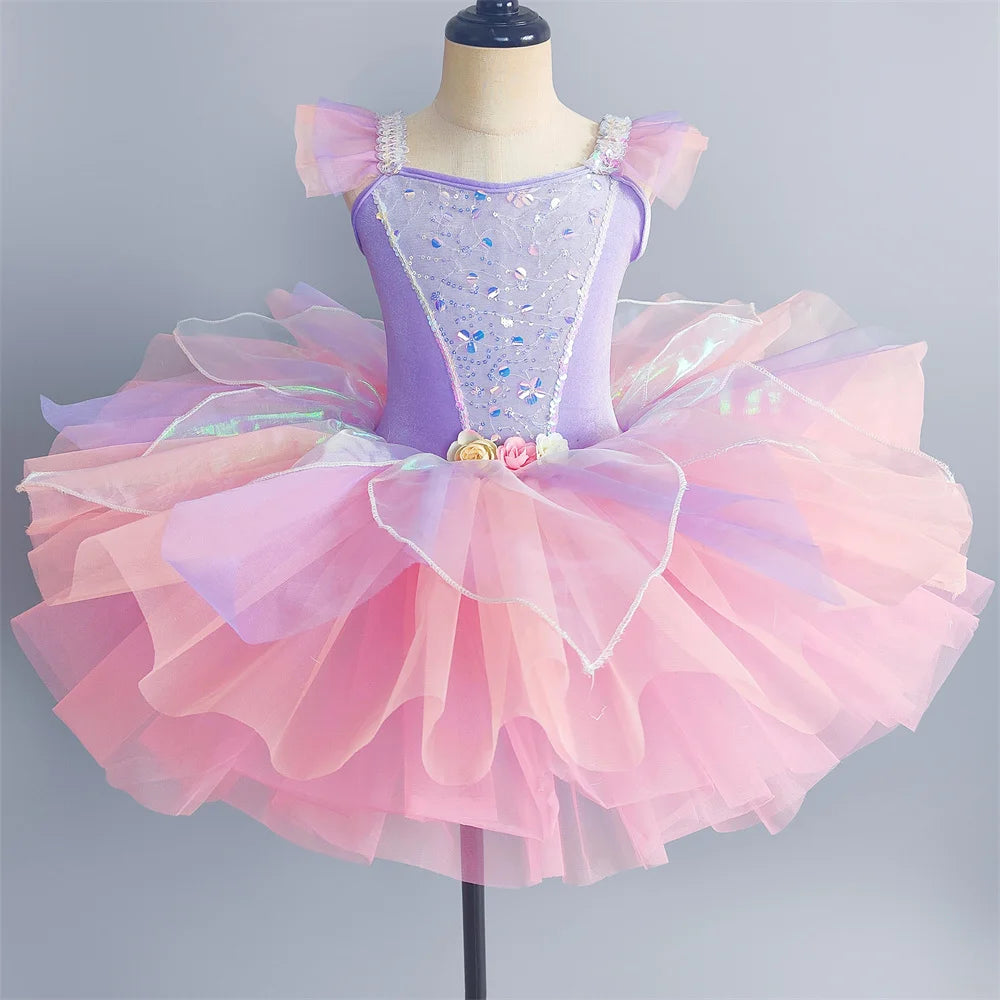 Summer Children Ballet Dress Baby Ballerine Dance Costumes Kids Dresses Tutu Girl Ballet Leotards Vestidos Party Girls Clothing