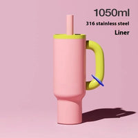 304 Stainless Steel Straw Insulated Ice Cup - Thick, Portable Handle Design for Trendy Hydration 2025 New Female King Cup
