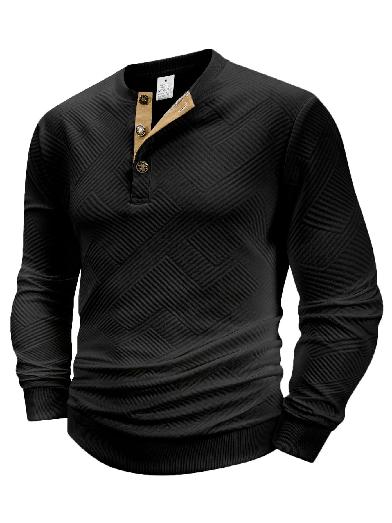 Men's Long Sleeve Button Down T-Shirts Autumn Henley Collar Casual High Quality Crew Neck Hoodie Leisure Pullover Mens T Shirts