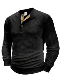 Men's Long Sleeve Button Down T-Shirts Autumn Henley Collar Casual High Quality Crew Neck Hoodie Leisure Pullover Mens T Shirts