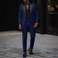 Men's New Fashion Business Casual Two-piece, Comfortable and Breathable Slim-fit Side Slit Single-button Suit Jacket+trousers