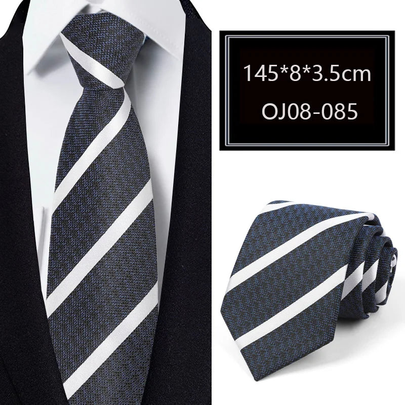 Luxury 56 Colors New Men's Tie Classic Floral Stripe Plaid 8cm Jacquard Neck Tie Necktie For Men Business Wedding Party