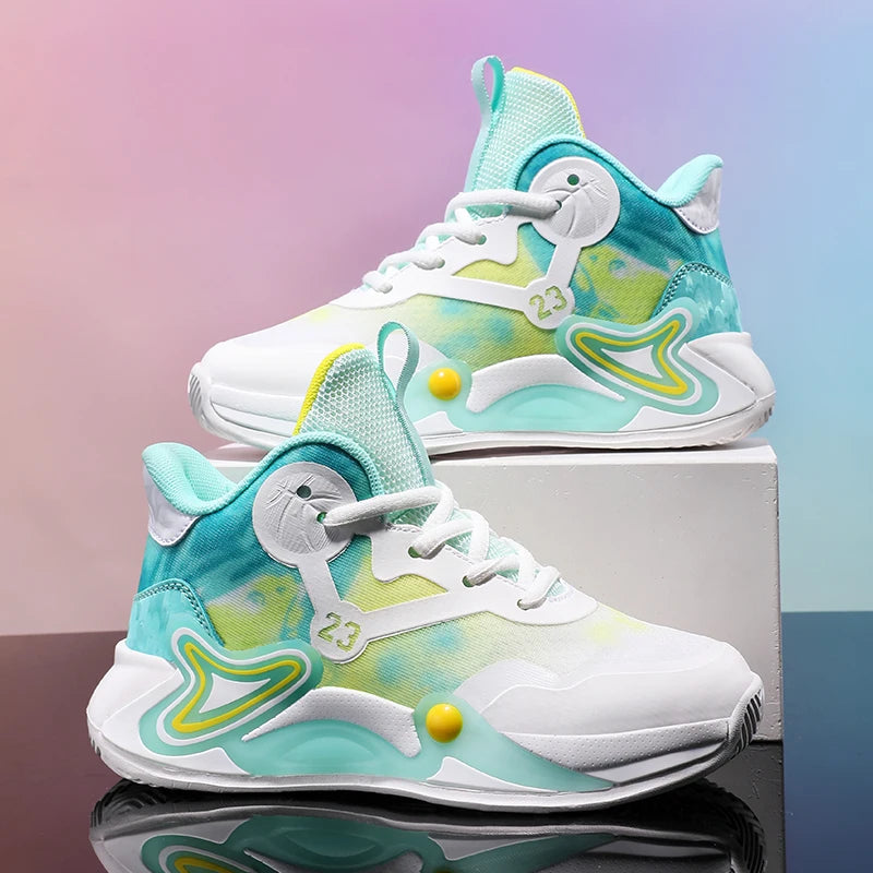 Children Basketball Shoes Breathable Mesh Boys Girls Fashion Sneakers School Sport Shoes Kids Casual Trainers Outdoor Athletic