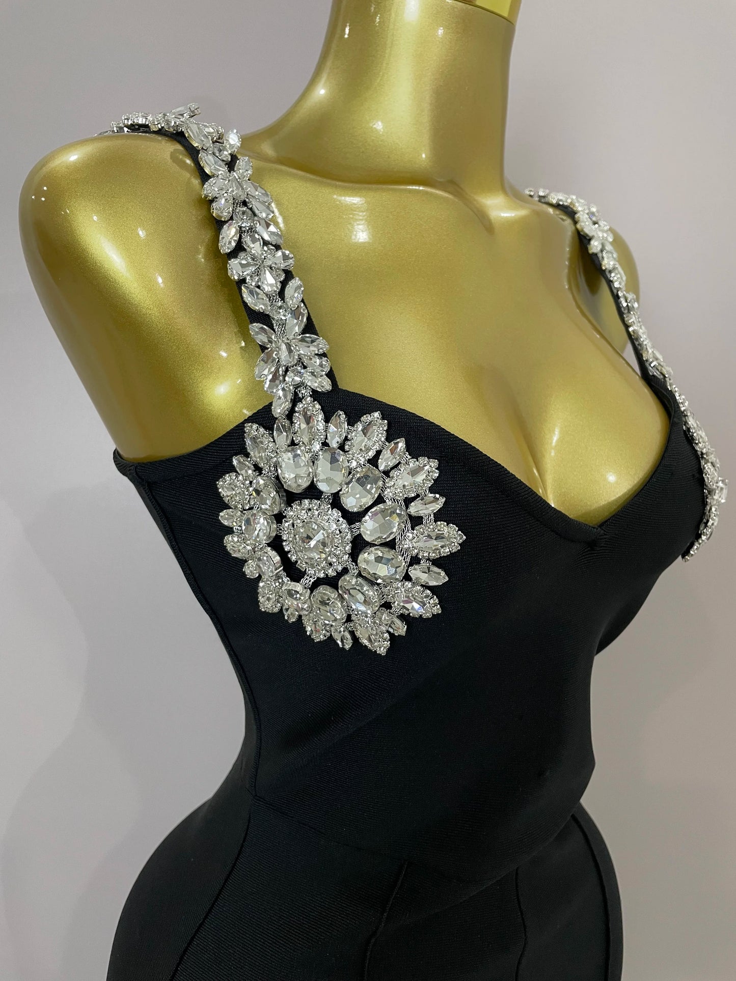 Shining Diamonds Womrn Sexy V-Neck Sleeveless Bandage Jumpsuit Celebrity Elegant Evening Party Club High Quality Birthday Outfit