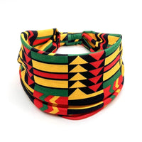 Ladies Wide Elastic Hairband with African Print Knot Sports Yoga Headband Women's Hair Accessory