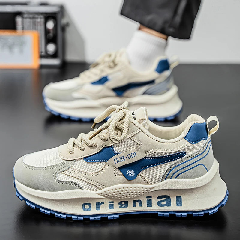 2025 spring men's new outdoor mesh sports shoes breathable comfortable soft sole casual shoes