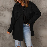Winter Women Woolen Coat Top Elegant New 2024 Fashion Long Sleeve Turn Down Collar Single Breated Pocket Loose Jacket Outwear