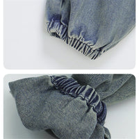 New Kids Designer Baggy Jeans for Little Girls Casual Blue Denim Pants Toddler Children Loose Trousers Age 2 3 4 5 6 7 8 9 Years